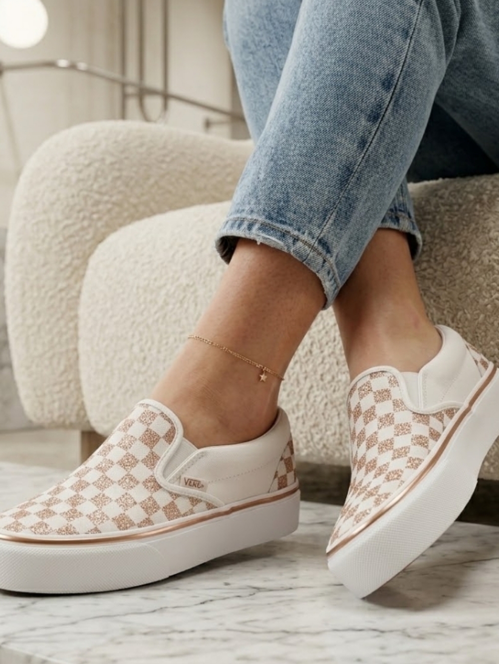 NEW! VANS Slip-On Checkerboard Sneakers embroidered sz 10.5 NWT PRICE FIRM